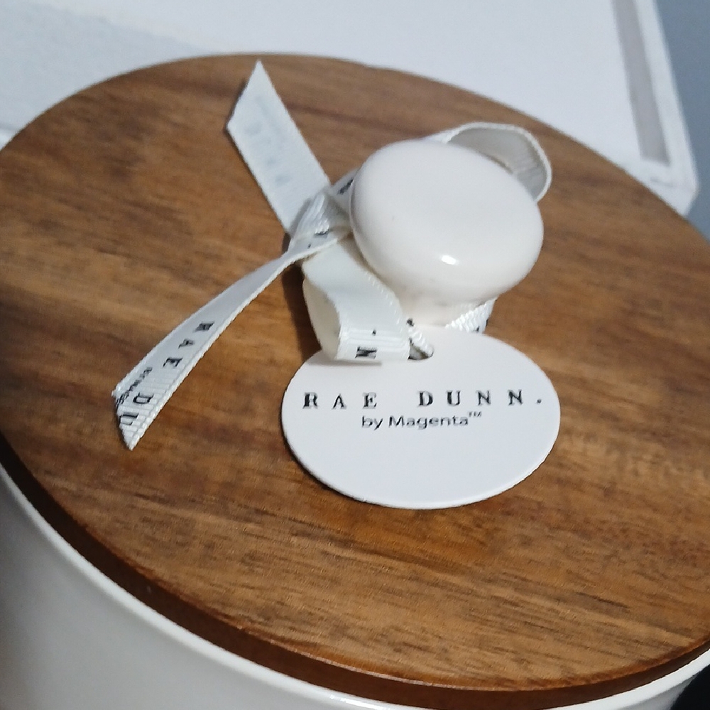 New Release 2026! Rae Dunn Cream Coffee Canister with Wooden Lid NWT - Picture 2 of 15